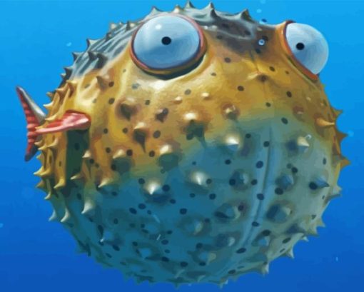 Cartoon Blowfish Underwater 5D Diamond Painting