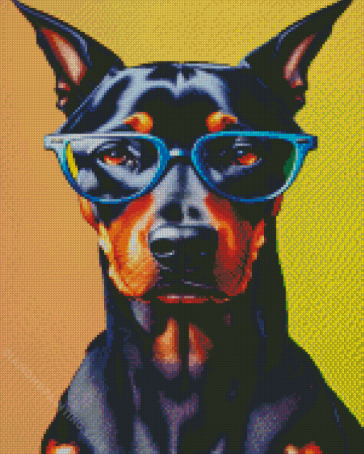 Dobermann Dog Abstract 5D Diamond Painting
