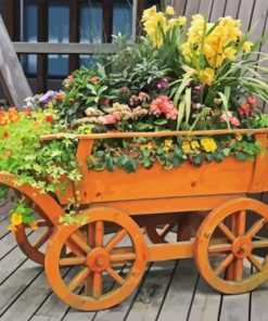 Flowers In A Wagon 5D Diamond Painting