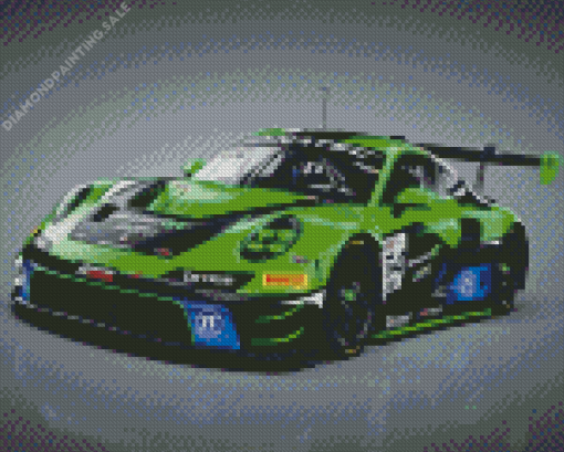 Green Porsche Racing 5D Diamond Painting