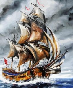 Hms Endeavour In Sea Art 5D Diamond Painting