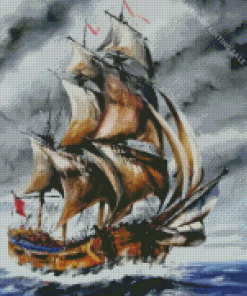 Hms Endeavour In Sea Art 5D Diamond Painting