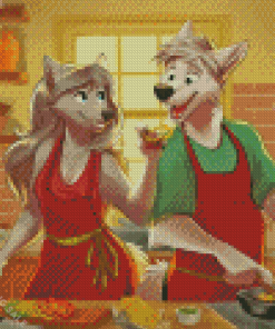 Kitchen Furry Couple 5D Diamond Painting