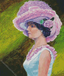 Lady In A Pink Hat 5D Diamond Painting
