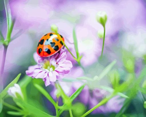 Ladybug And Flower 5D Diamond Painting