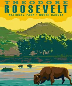 National Park Roosevelt Poster 5D Diamond Painting