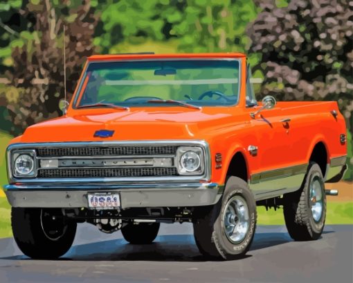 Orange 197 k5 Chevy Blazer 5D Diamond Painting