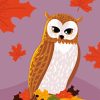 Owl And Autumn Leaves 5D Diamond Painting