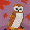 Owl And Autumn Leaves 5D Diamond Painting