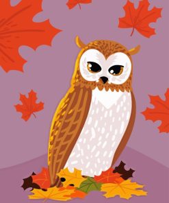 Owl And Autumn Leaves 5D Diamond Painting