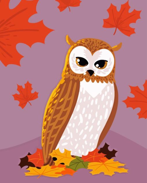 Owl And Autumn Leaves 5D Diamond Painting