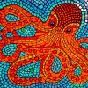 Red Octopus Mosaic 5D Diamond Painting