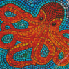 Red Octopus Mosaic 5D Diamond Painting