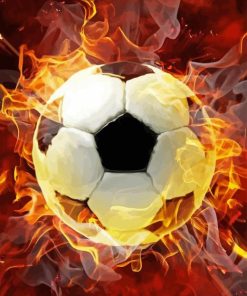 Soccer Ball On Fire 5D Diamond Painting