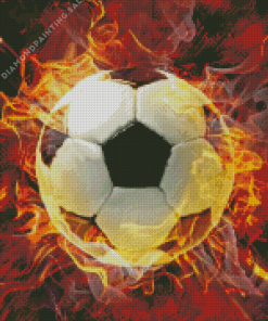 Soccer Ball On Fire 5D Diamond Painting