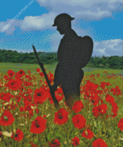 Soldier Poppy Filed 5D Diamond Painting