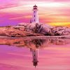 Sunset At Peggys Cove Lighthouse 5D Diamond Painting