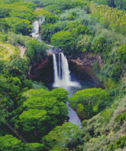 Wailua Falls Landscape In Kauai 5D Diamond Painting