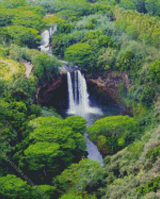 Wailua Falls Landscape In Kauai 5D Diamond Painting