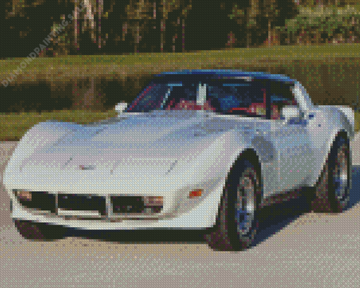 White 1979 Chevrolet Corvette 5D Diamond Painting
