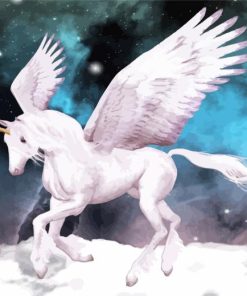 White Flying Unicorn 5D Diamond Painting