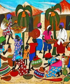 African Kenyan Market 5D Diamond Painting