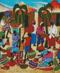 African Kenyan Market 5D Diamond Painting