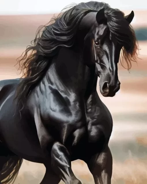 Black Stallion Horse 5D Diamond Painting