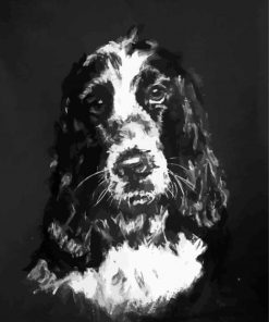 Black And White Cocker Spaniel Art 5D Diamond Painting