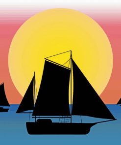 Boat Silhouette 5D Diamond Painting