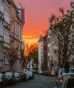 Bonn Street Sunset View 5D Diamond Painting