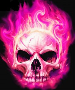 Burning Pink Skull 5D Diamond Painting