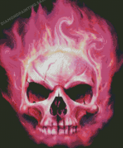 Burning Pink Skull 5D Diamond Painting