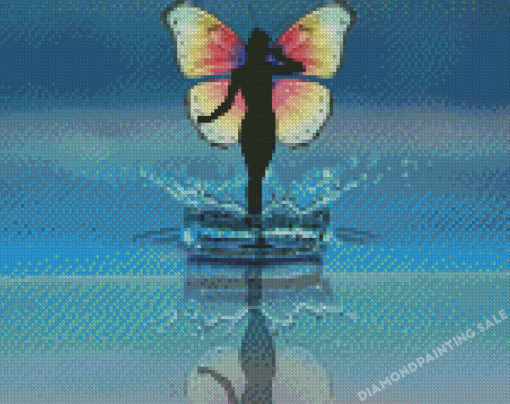 Butterfly Lady With Water 5D Diamond Painting