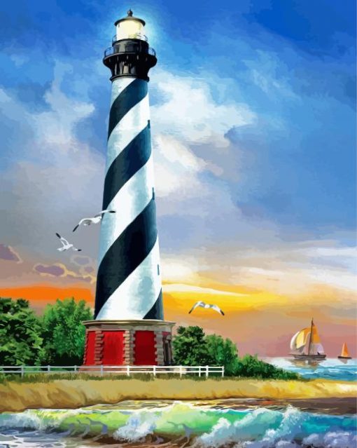 Cape Hatteras Lighthouse Art 5D Diamond Painting