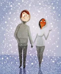 Couple Enjoying The Snow 5D Diamond Painting