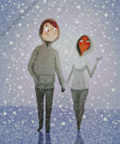 Couple Enjoying The Snow 5D Diamond Painting