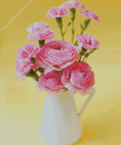 Flower In White Vase 5D Diamond Painting