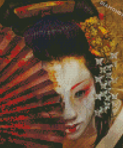 Geisha With Hand Fan 5D Diamond Painting