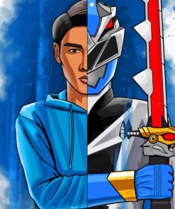 Half Blue Power Ranger Art 5D Diamond Painting