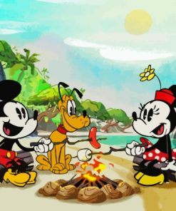 Mickey And Pluto With Minnie Mouse 5D Diamond Painting