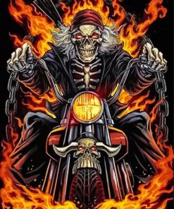 Motorcycle Skull Art 5D Diamond Painting