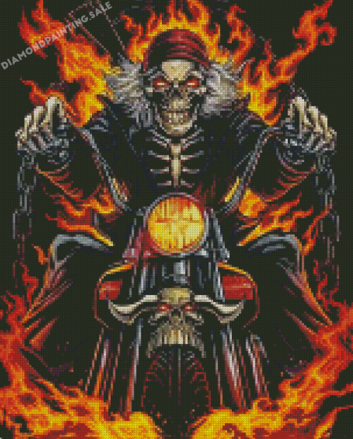 Motorcycle Skull Art 5D Diamond Painting