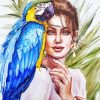 Parrot And Lady Art 5D Diamond Painting