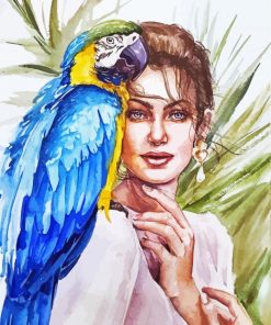 Parrot And Lady Art 5D Diamond Painting