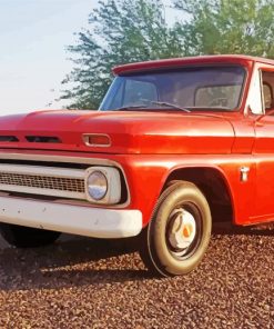 Red 64 Chevy Stepside Truck 5D Diamond Painting