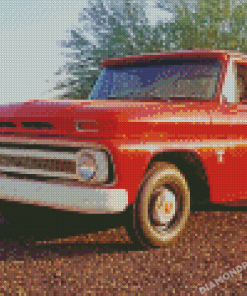 Red 64 Chevy Stepside Truck 5D Diamond Painting