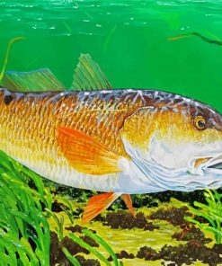 Red Drum Fish Underwater 5D Diamond Painting