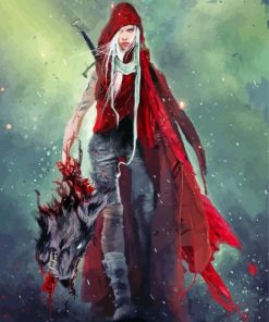 Red Riding Hood Illustration 5D Diamond Painting