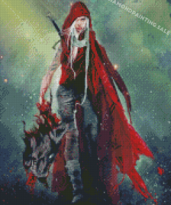 Red Riding Hood Illustration 5D Diamond Painting